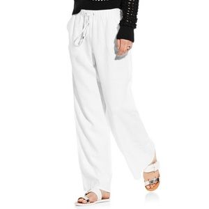 Vince Camuto wide leg white linen drawstring pants